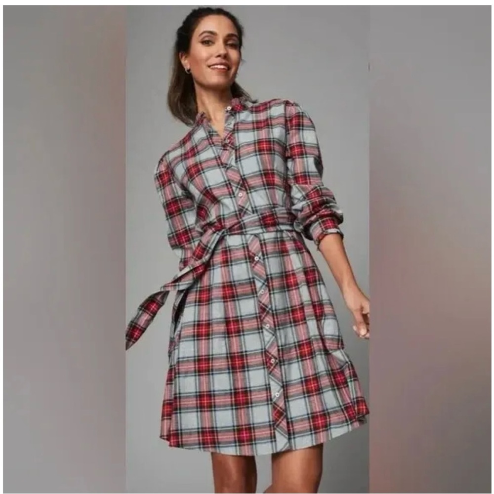 NWT Plaid Holiday Dress 12 UNTUCKit